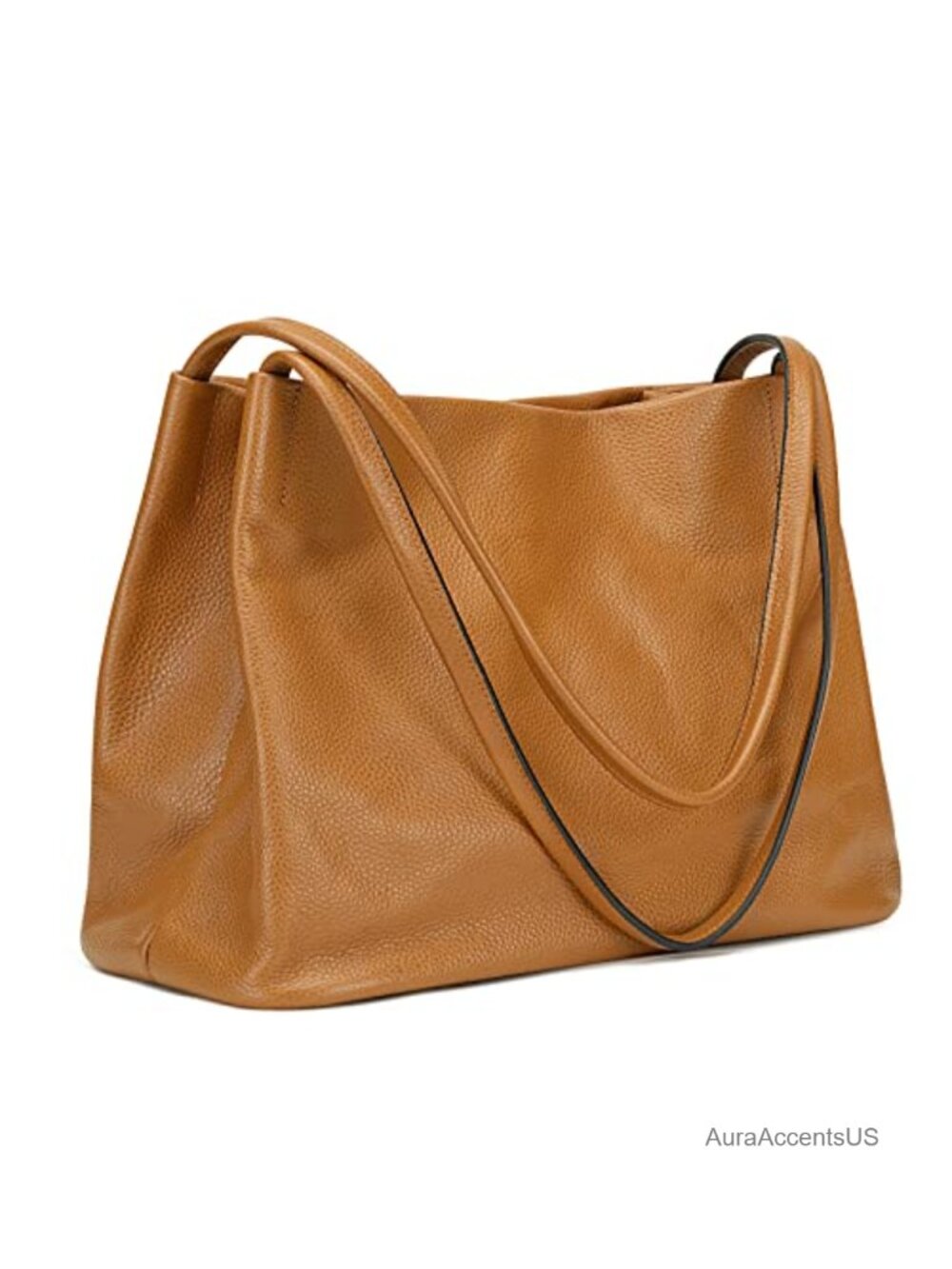 Top Grain Leather Tote Bag Hobo Shoulder Purse Medium Lightweight 5 Pockets